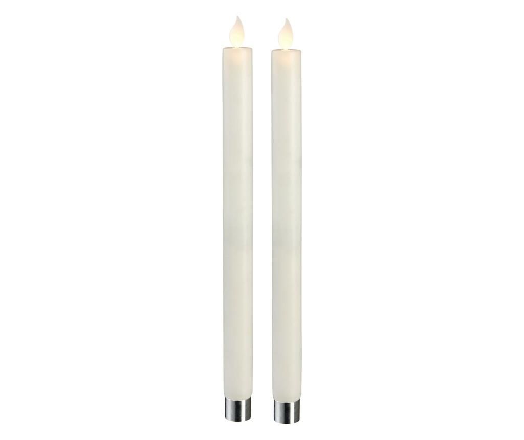 Set 2 lumanari cu LED-uri M-Twinkle - Best Season, Alb de la Best Season